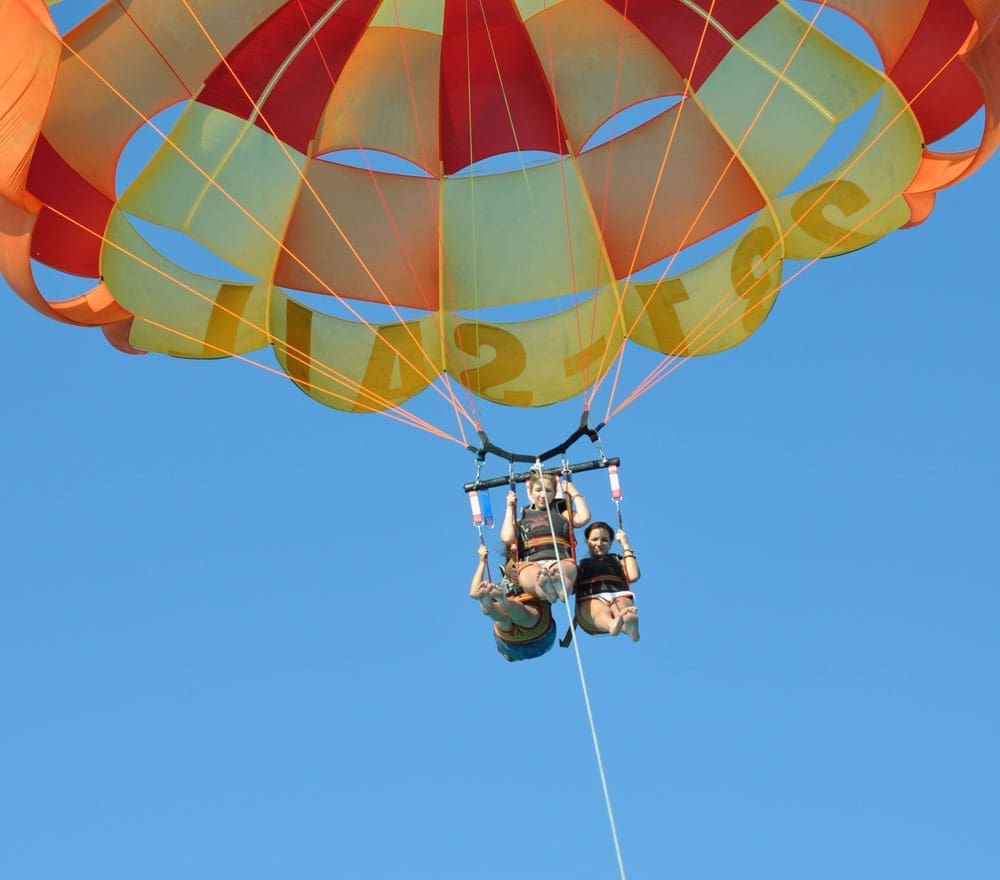 Captain Marvin's parasailing over Grace Bay Beach, Turks and Caicos