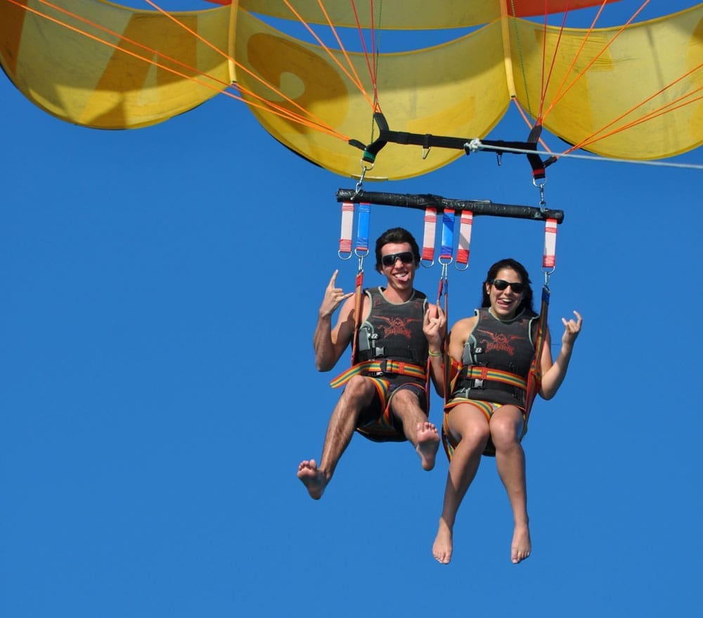 Family parasailing experience with Captain Marvin's Watersports